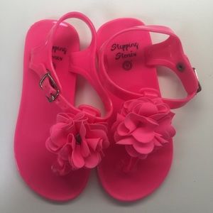 Stepping Stones pink flower girls sandals size 9